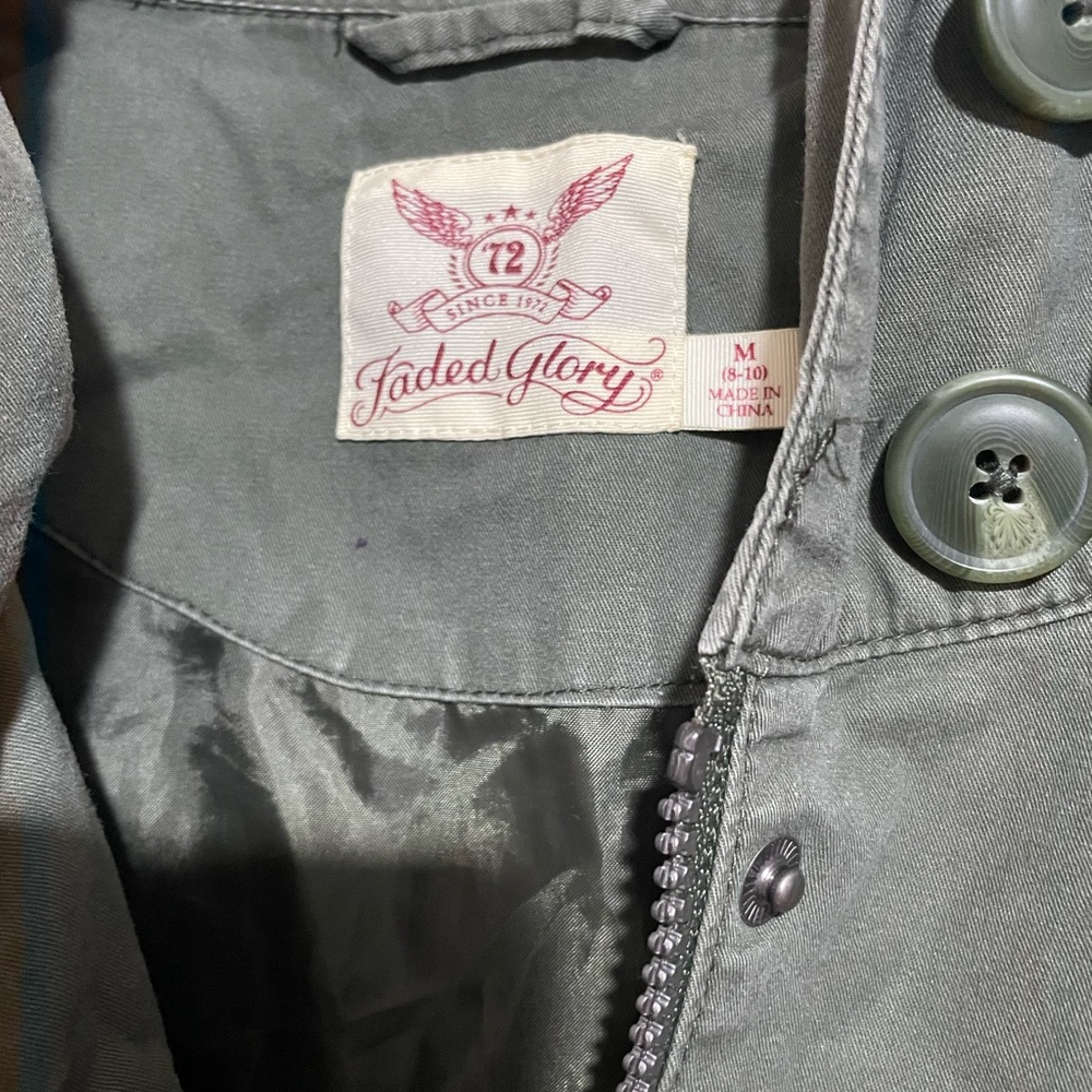 Faded Glory Gray Button-Up Jacket Zip Not Working - image 4